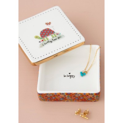 Ceramic Trinket Box Turtley Love
