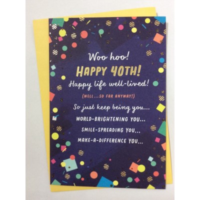 Card Birthday 40th
