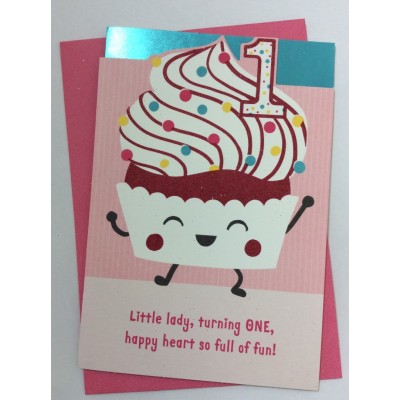 Card Birthday Child 1st Girl