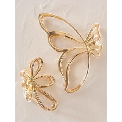Gold Butterfly Hair Claw Set