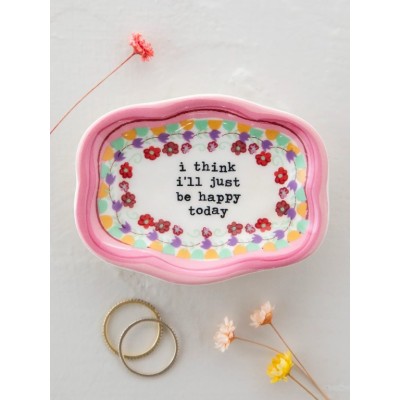 Artisan Trinket Dish Just Be Happy