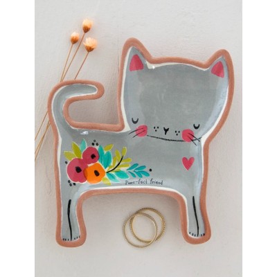 Terracotta Trinket Dish Cat