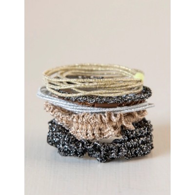 Hair Ties Metallic Textured Gold