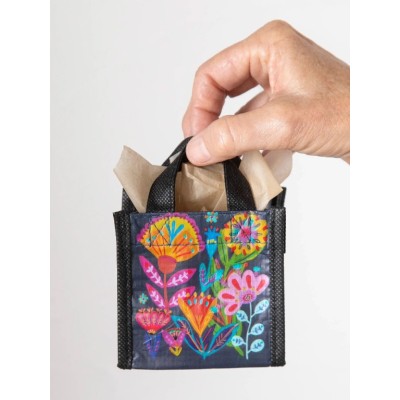 Happy Bag Extra Small Navy Folk Flower