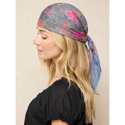 Boho Bandana Scarf English Garden Charcoal