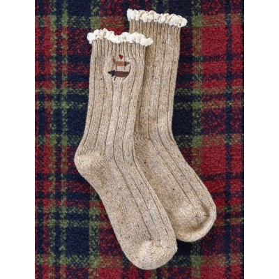 Little Things Emb Sock Dog