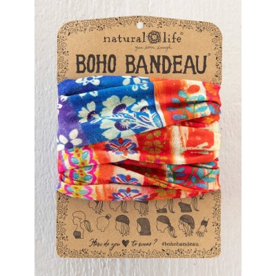 Boho Bandeau Cream Red Blue