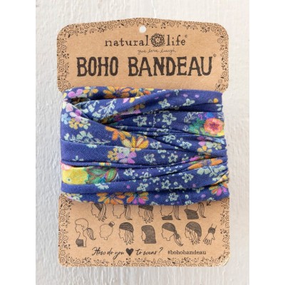 Boho Bandeau Navy Tropical Bandana