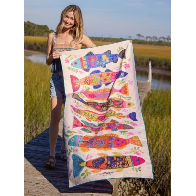 Beach Towel Cream Fish