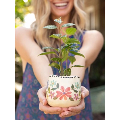 Planter Give Happy Floral