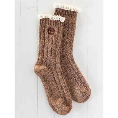 Little Things Emb Sock Cabin