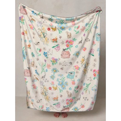 Cozy Blanket Reversible Kitty Ivory