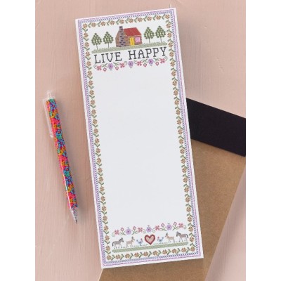 Magnetic Notepad Live Happy Cottage