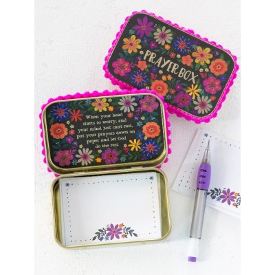 Prayer Box Black Floral