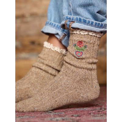 Little Things Embr Sock Heart