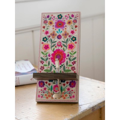 Phone Stand Cream Folk Floral
