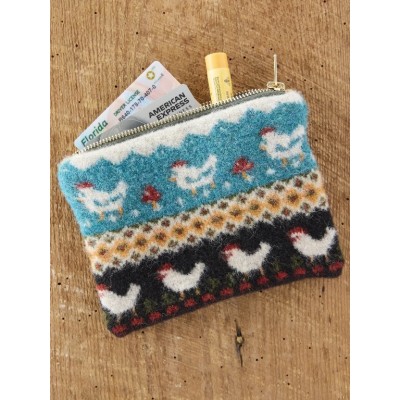 Intarsia Sweater Pouch Cream Chicken