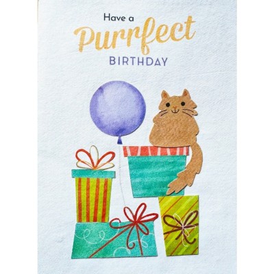 Card Fair Trade Birthday Purrfect