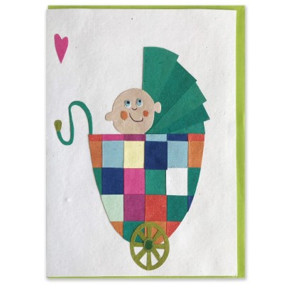 Card Fair Trade Congratulations Baby Pram