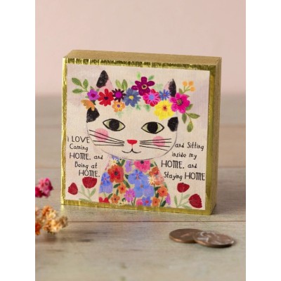 Tiny Block Keepsake Cat I Love Home