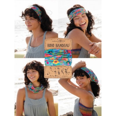 Boho Bandeau Teal Folk Flower
