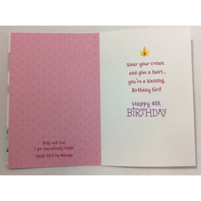 Card Birthday Child 4th Girl