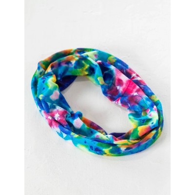 Boho Bandeau Half Blue Rainbow Tie Dye