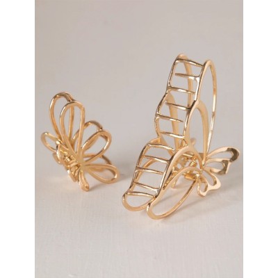 Gold Butterfly Hair Claw Set