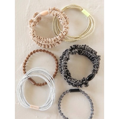 Hair Ties Metallic Textured Gold