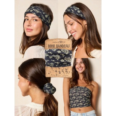 Boho Bandeau Folk Cluster Medallions Black