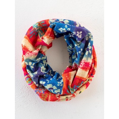 Boho Bandeau Cream Red Blue