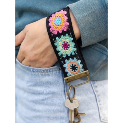 Key Fob Crochet Black