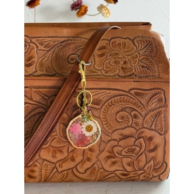 Pressed Flower Bag Charm & Keychain