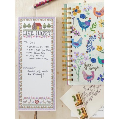 Magnetic Notepad Live Happy Cottage