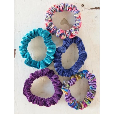 Mixed Print Scrunchie Set Blue