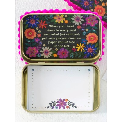 Prayer Box Black Floral