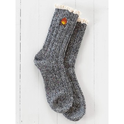 Little Things Embr Sock Campfire