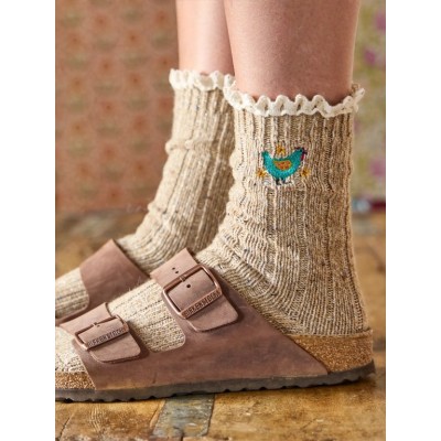 Little Things Embr Sock Chicken