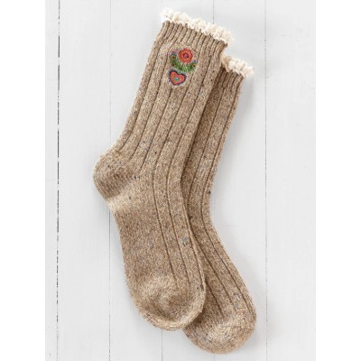 Little Things Embr Sock Heart