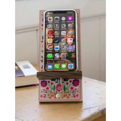 Phone Stand Cream Folk Floral