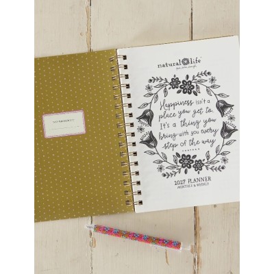 12 Month Planner Green Floral