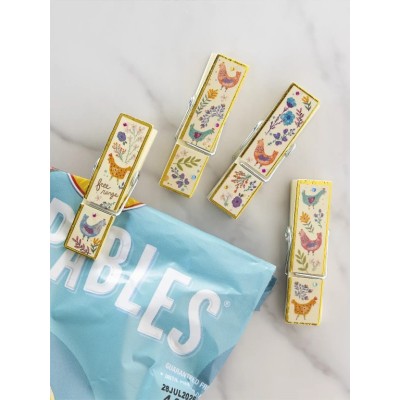 Happy Clips S/4 Cream Chicken