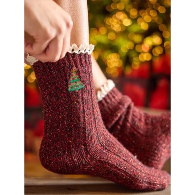 Little Things Embr Sock Xmas Tree